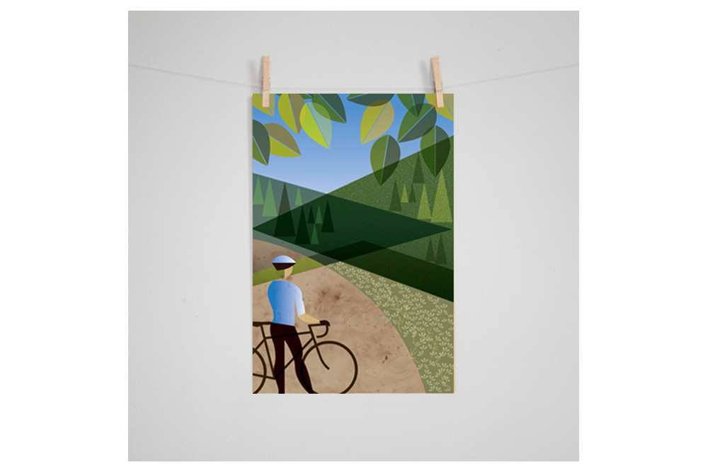 Oregon Outback: Vista Cycling Print by Eleanor Grosch