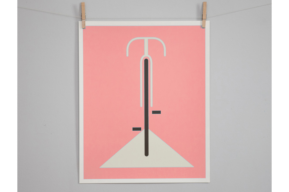 Simple Pink Bicycle Print by Eleanor Grosch