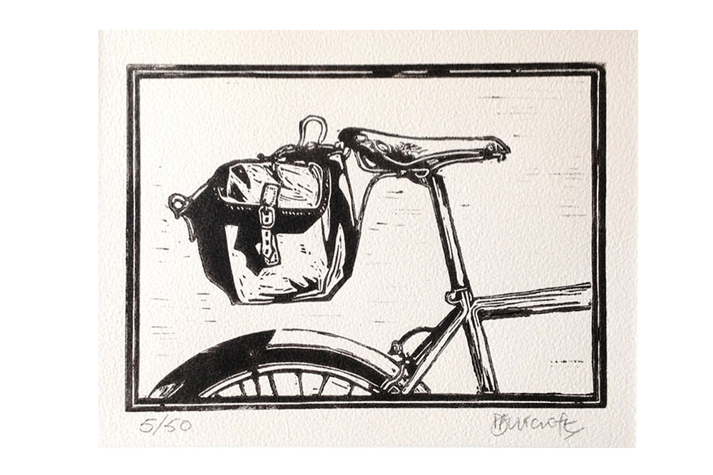 SaddleBag Cycling Print by Dave Flitcroft