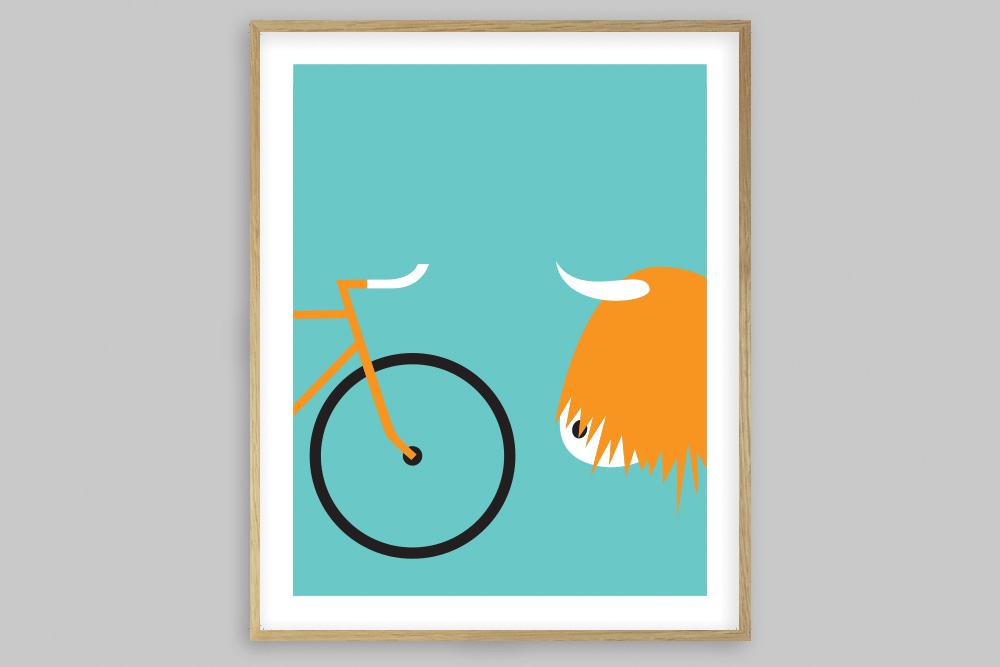 Highland Fling Bicycle Poster by Rebecca J Kaye