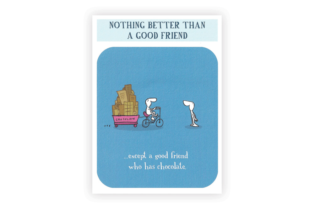 Good friend with chocolate Bicycle Greeting Card