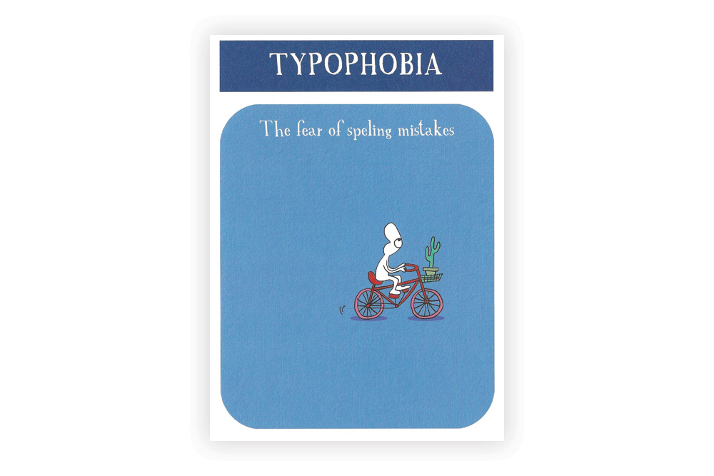 Typophobia Bicycle Greeting Card