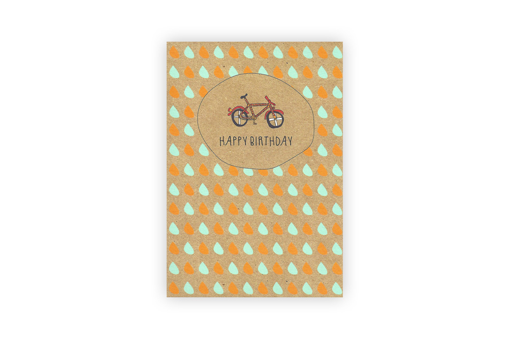 Pocket Typewriter Happy Birthday Bicycle Greeting Card