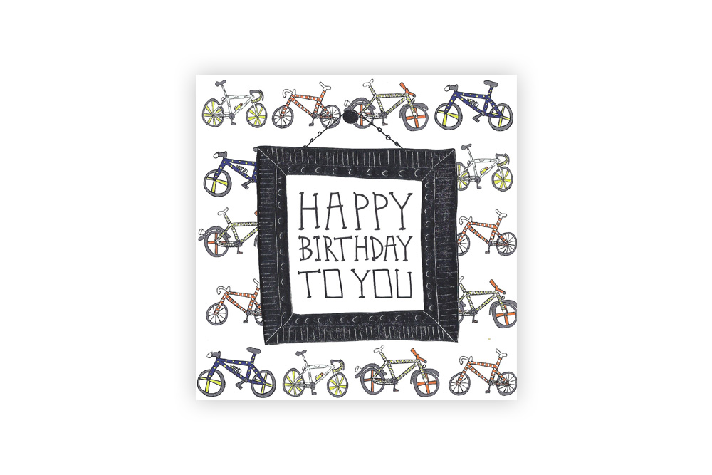 Pocket Typewriter Happy Birthday to You Bicycle Greeting Card