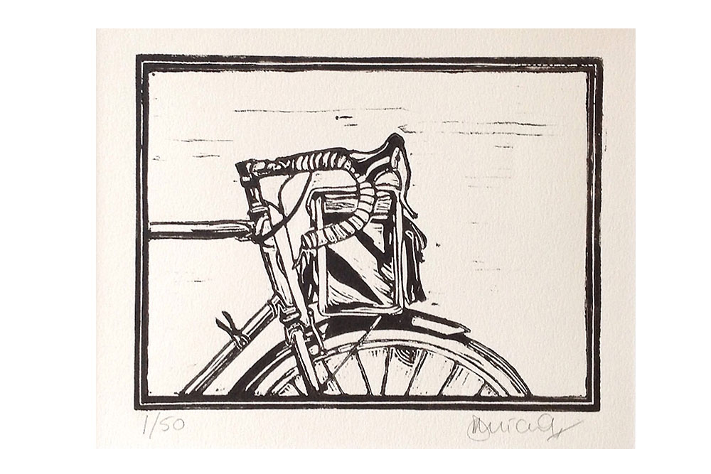 Handlebar Bag Cycling Print by Dave Flitcroft