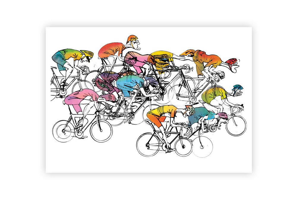 Pelatoon Stage 03 Cycling Print by Simon Spilsbury