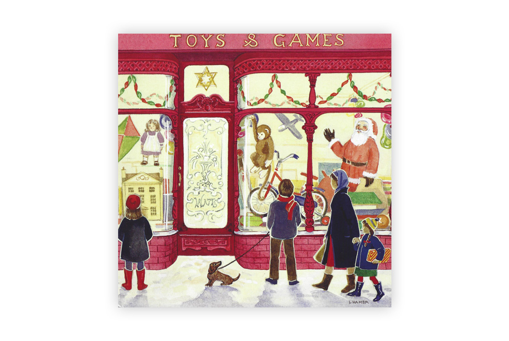 Toy Shop Bicycle Christmas Cards x5