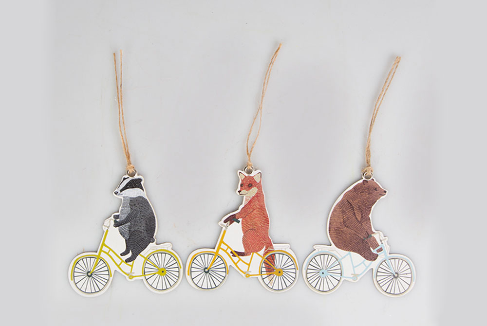 Happy Animals on Bicycles Gift Tags