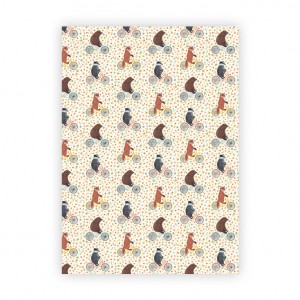 Happy Animals on Bicycles Wrapping Paper