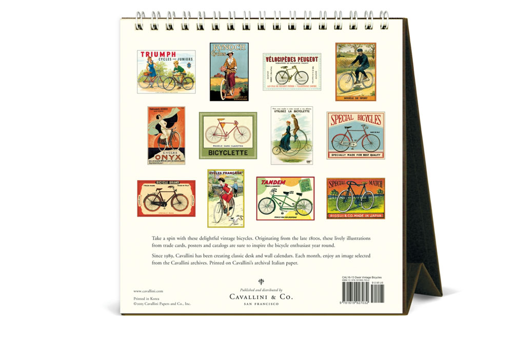 Vintage Bicycle 2016 Desk Calendar CycleMiles