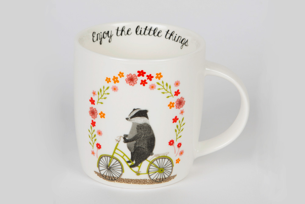 Badger on a Bicycle Mug