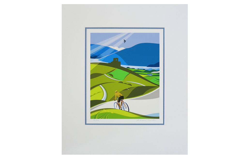 Lost Lanes Wales Cycling Print by Andrew Pavitt