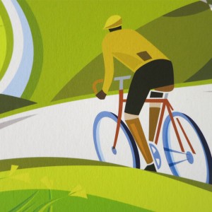 Lost Lanes Wales Cycling Print by Andrew Pavitt
