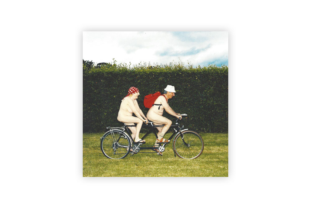 Naked Tandem Bicycle Greeting Card