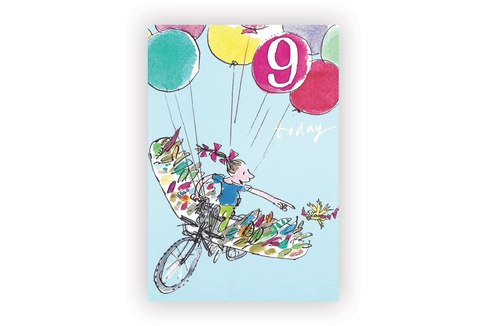 Happy 9th Birthday Bicycle Greeting Card