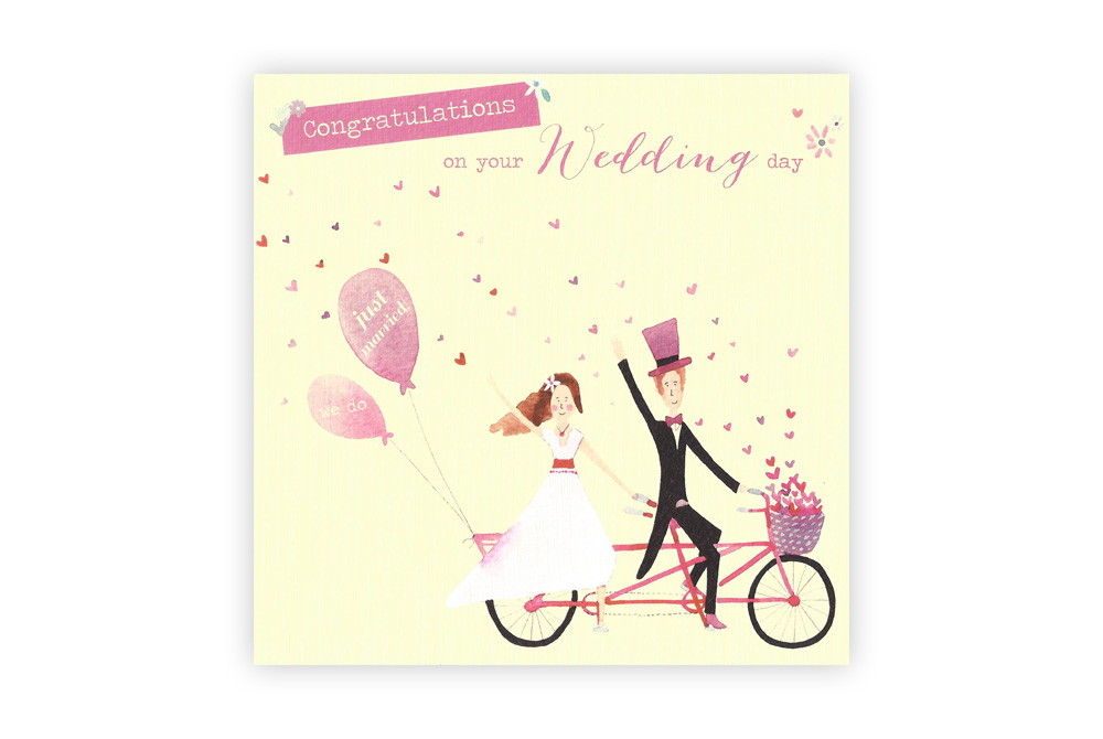 Just Married Bicycle Wedding Card