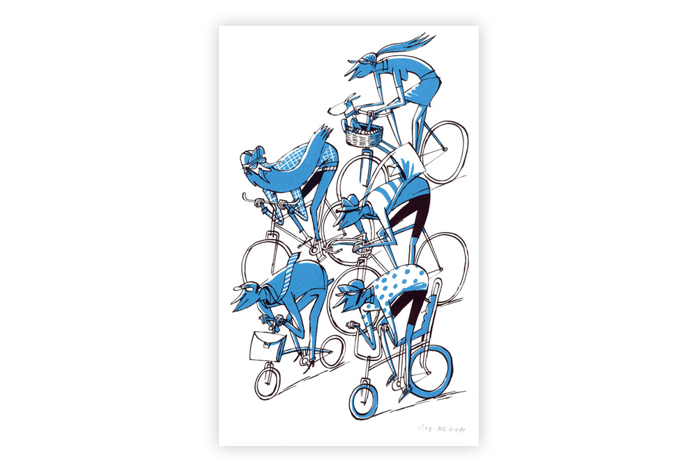 Pimlico Peloton Cycling Screen Print by Beach