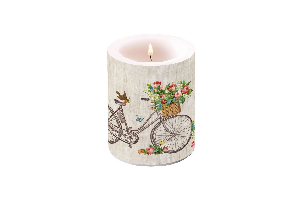 Robin on a Bicycle Candle