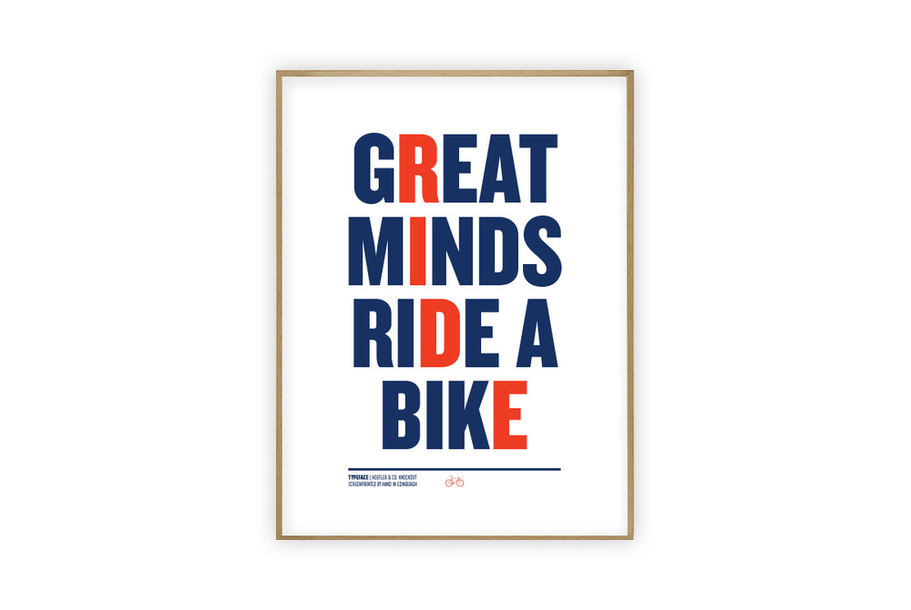 Great Minds Ride Cycling Print by Rebecca J Kaye