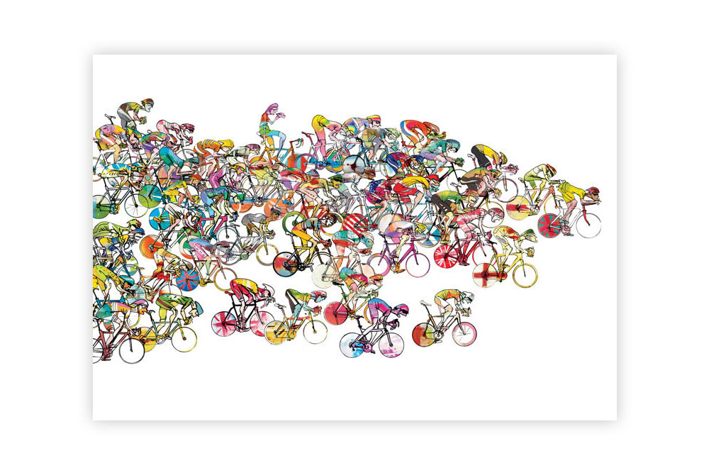 Bunchsprint Cycling Print by Simon Spilsbury