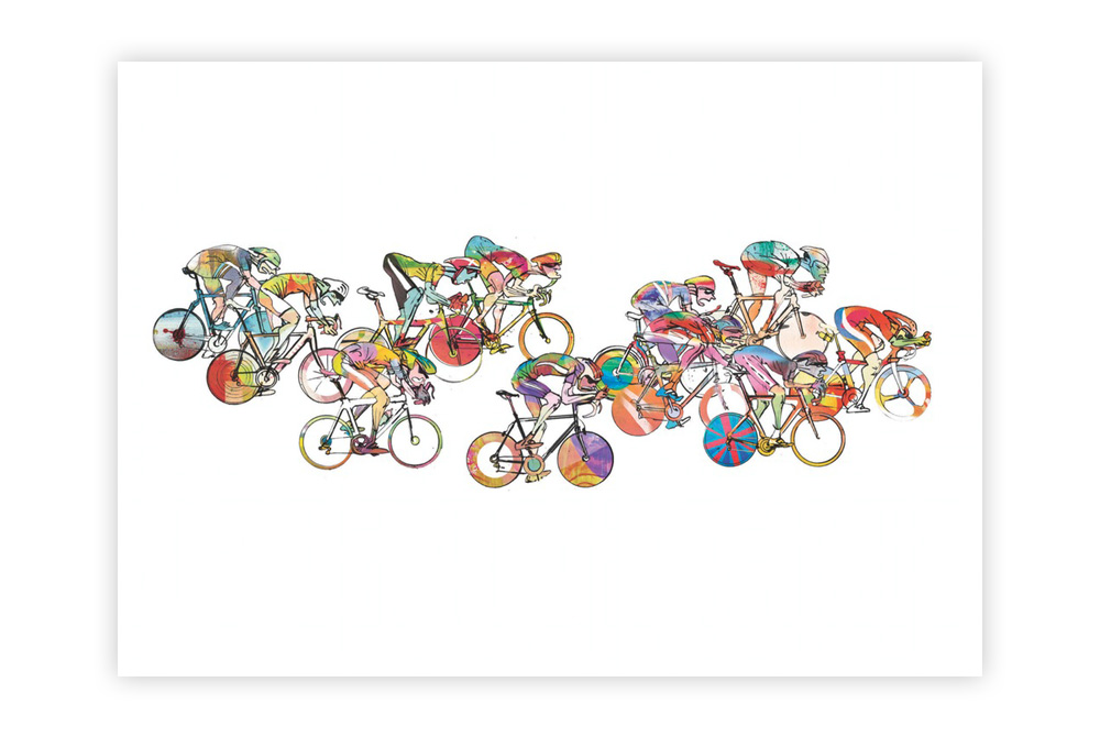 The Race 03 Cycling Print by Simon Spilsbury