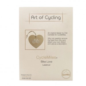 Bike Love Wooden Heart Bicycle Greeting Card