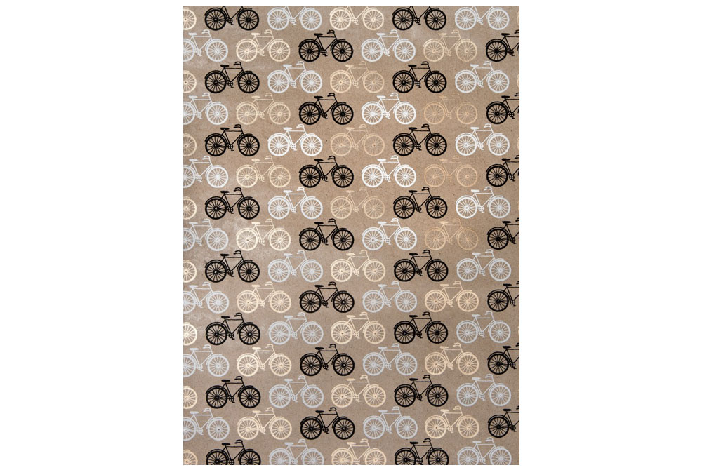 Handmade Bicycle Wrapping Paper – Black, White and Gold