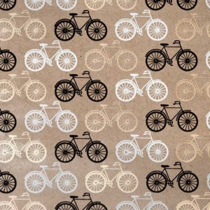 Handmade Bicycle Wrapping Paper – Black, White and Gold