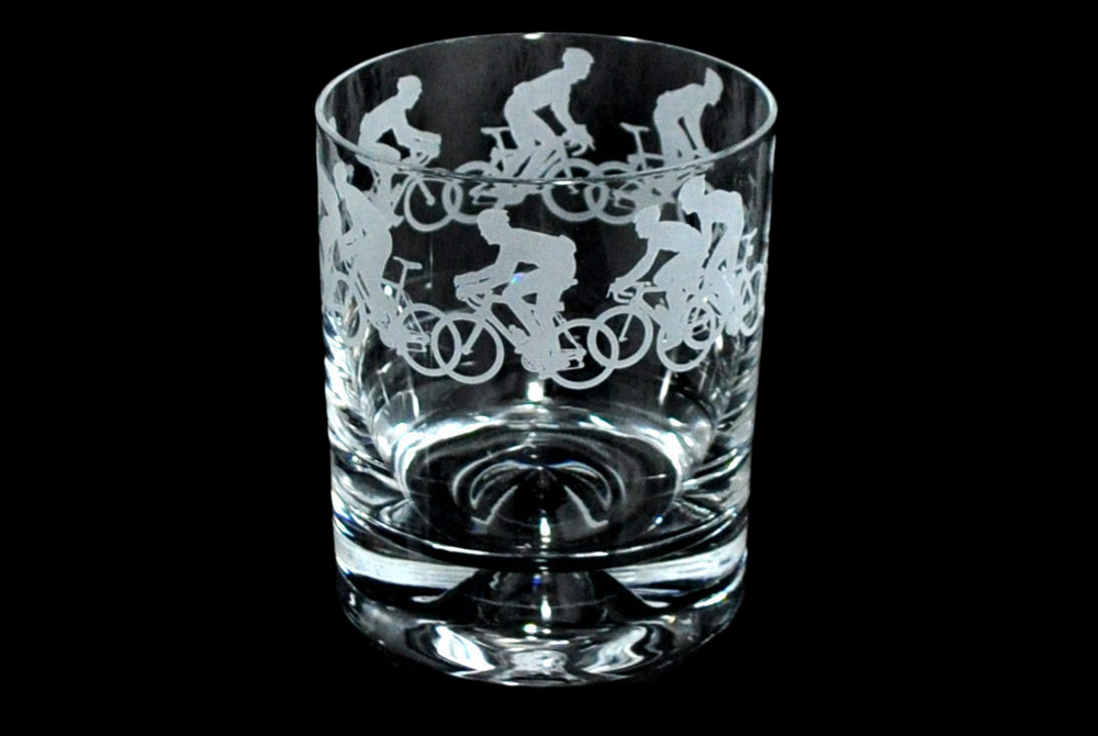 Racing Cyclist Glass Tumbler