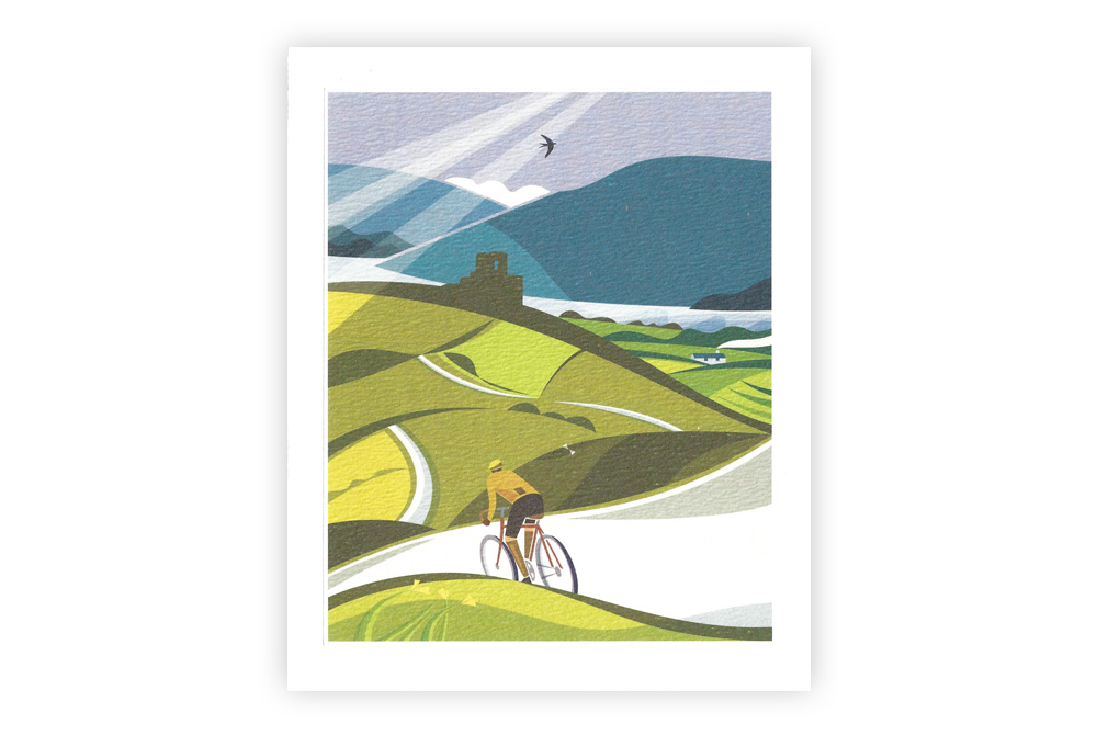 Lost Lanes Wales Bicycle Greeting Card by Andrew Pavitt