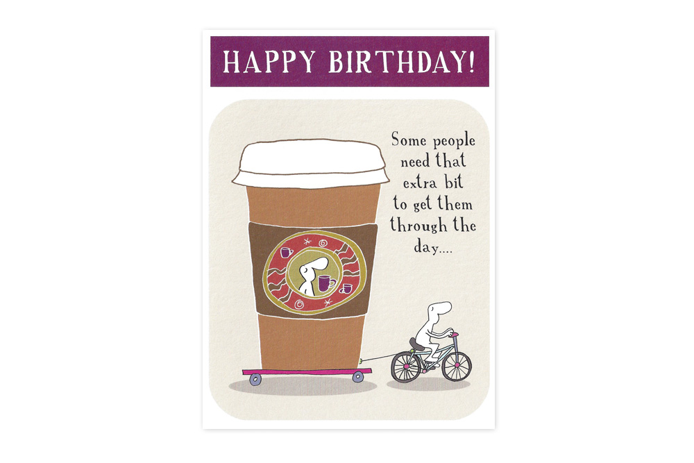 Coffee on your Birthday Bicycle Greeting Card