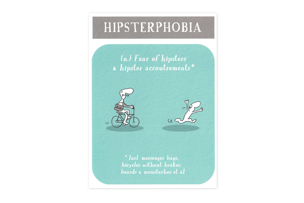 Hipsterphobia Bicycle Greeting Card