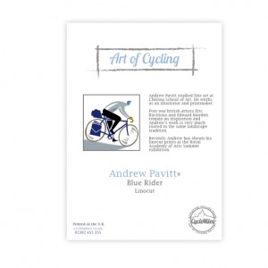 Blue Rider Bicycle Greeting Card by Andrew Pavitt