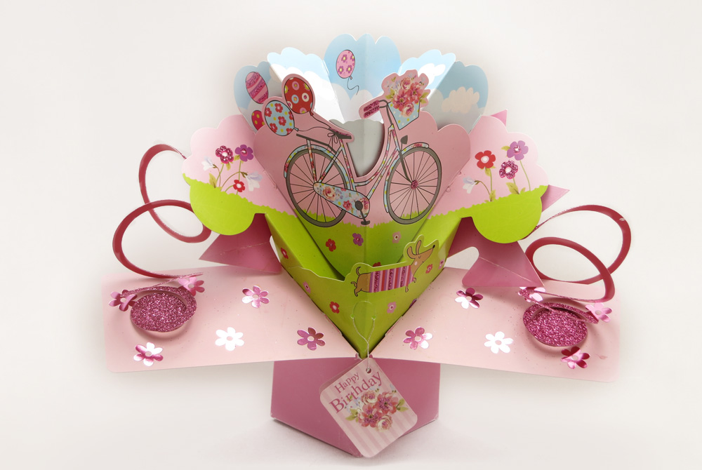 Bicycle and Balloons Pop Up Greeting Card