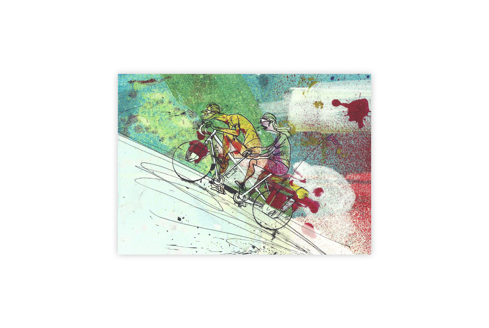 Tandem Bicycle Greeting Card – Simon Spilsbury