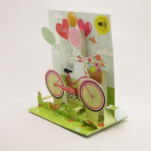 Bicycle and Balloons Musical Pop Up Greeting Card