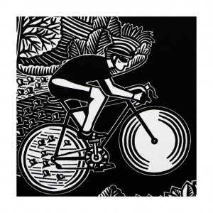 Bee is for Bicycle Cycling Print by Hugh Ribbans