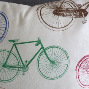 Vintage Multi-Colour Patterned Bicycle Cushion