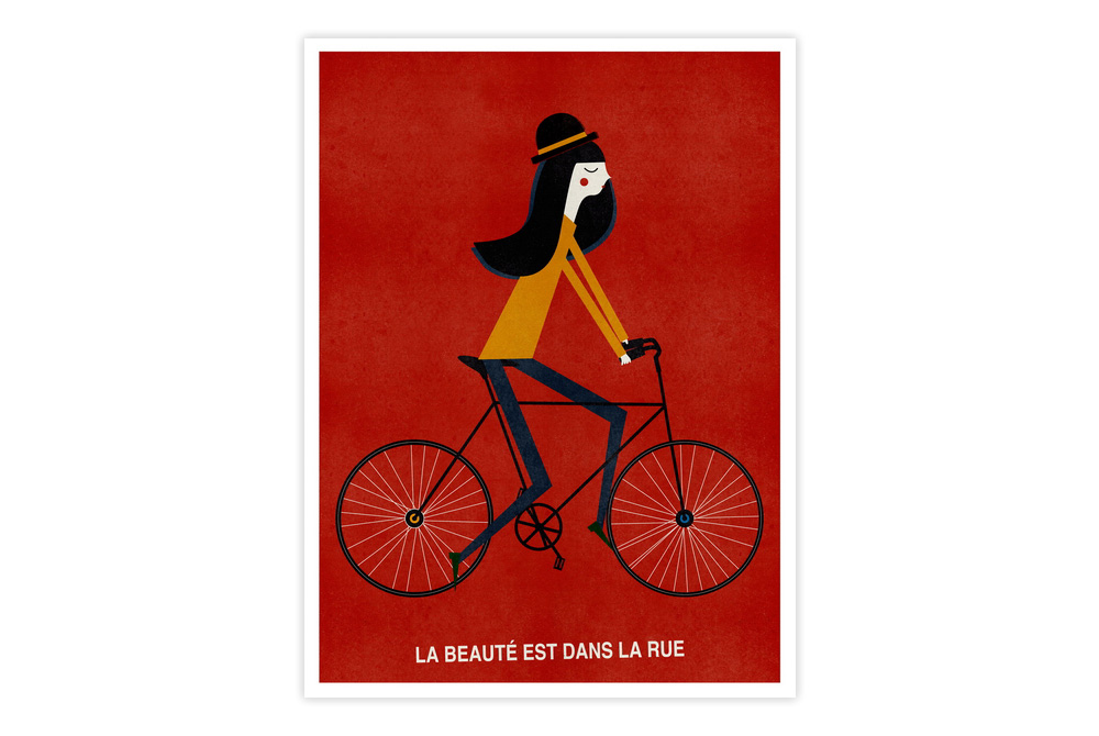 La Beauté Est Dans la Rue Cycling Print by Blanca Gomez