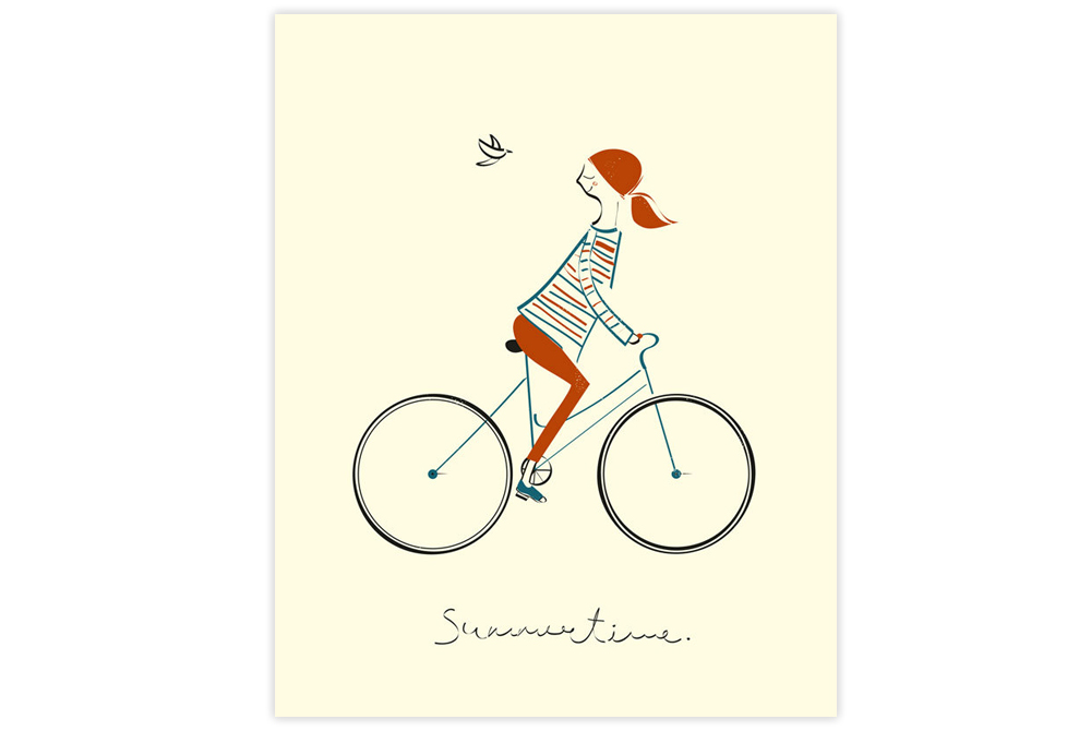 Summertime Cycling Print by Blanca Gomez