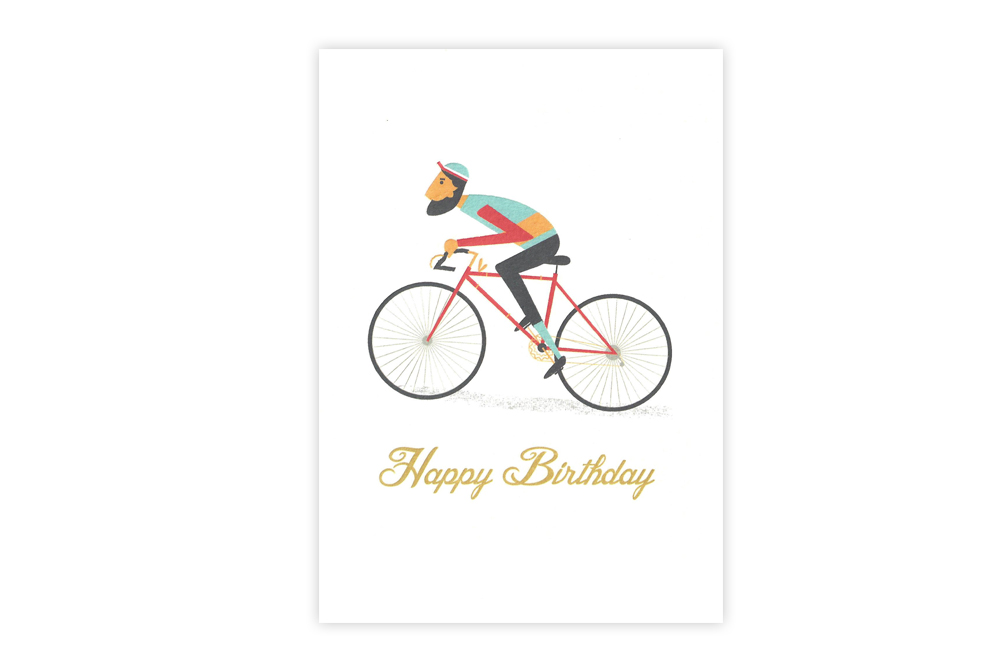 Le Bicycle Happy Birthday Greeting Card