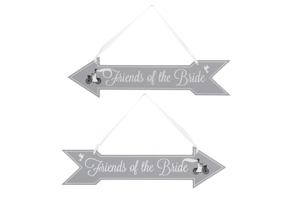 Friends of the Bride Bicycle Wooden Sign