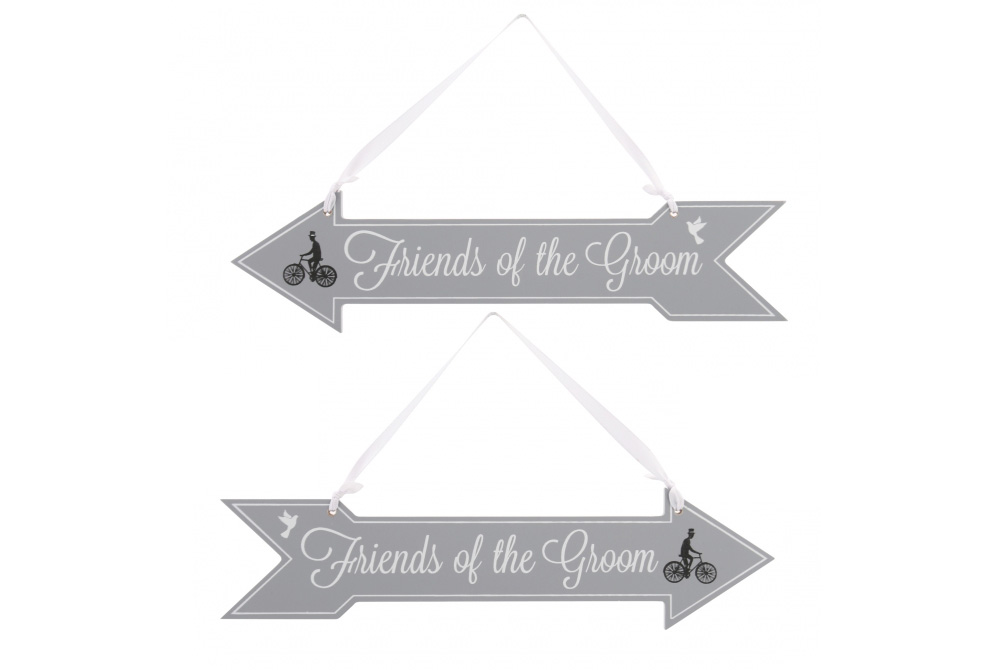 Friends of the Groom Bicycle Wooden Sign