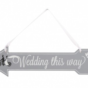 Wedding This Way Bicycle Wooden Sign
