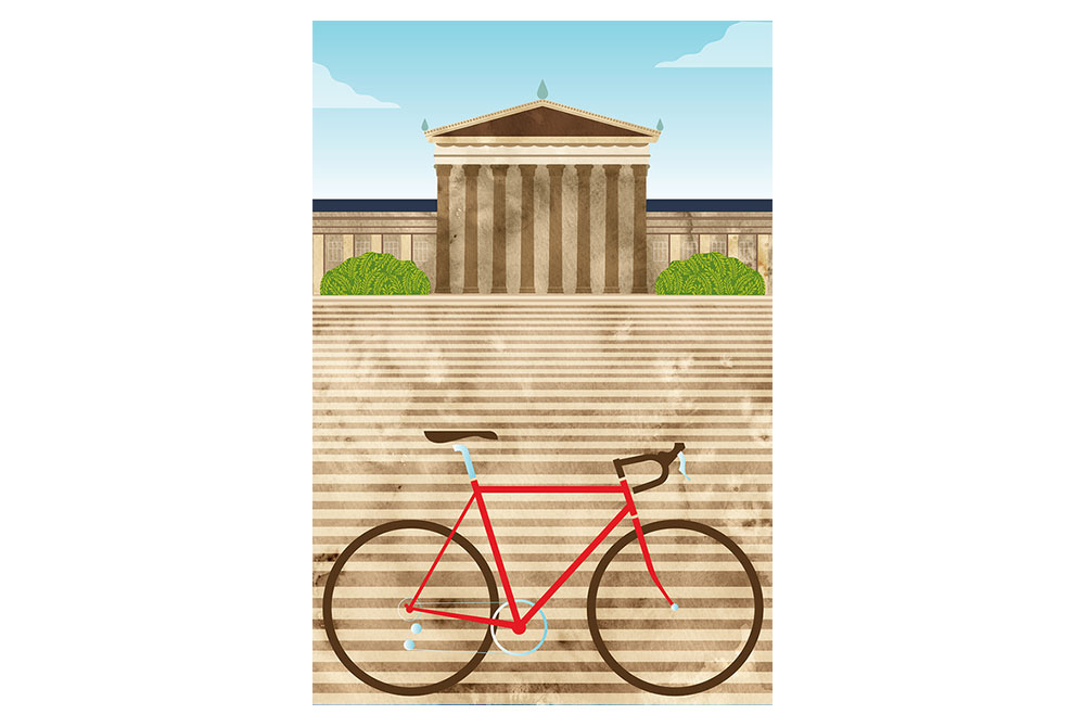 Philadelphia Art Museum Cycling Print by Eleanor Grosch