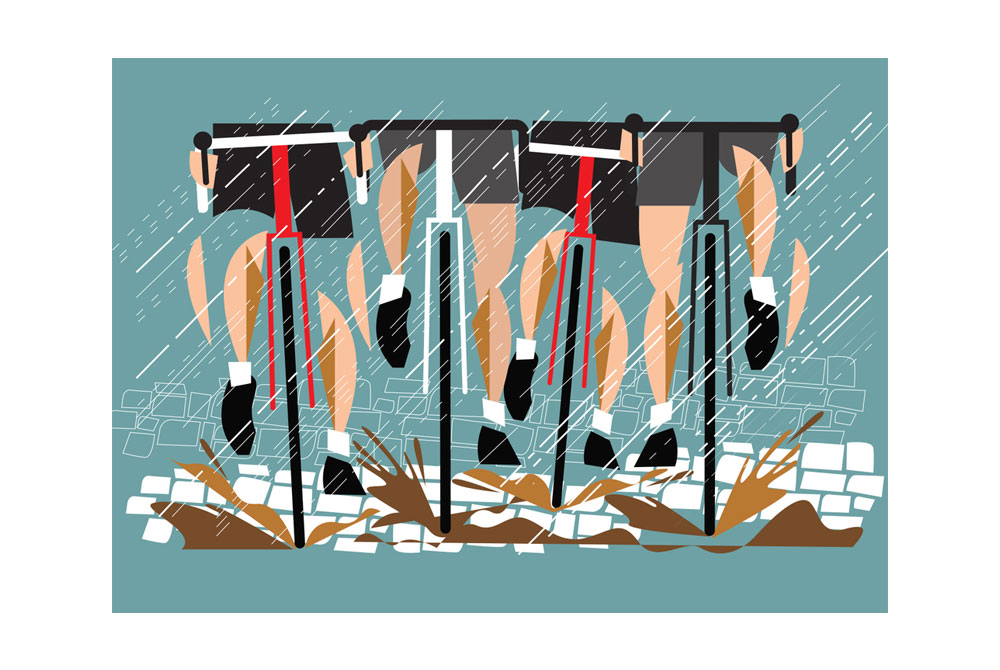 Paris-Roubaix Cycling Print by Eleanor Grosch