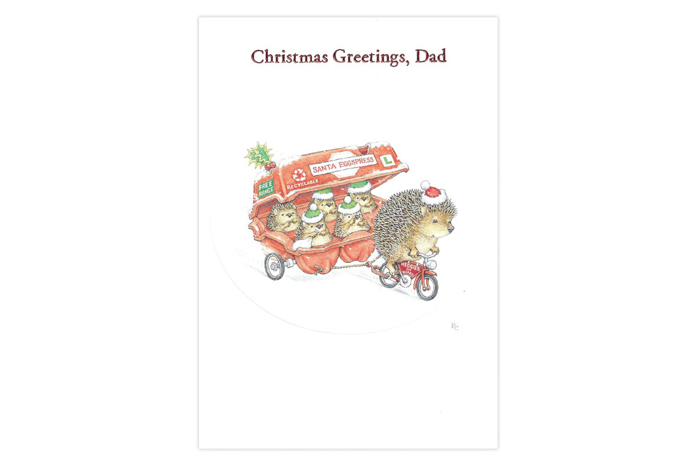 Christmas Greetings Dad Bicycle Christmas Card