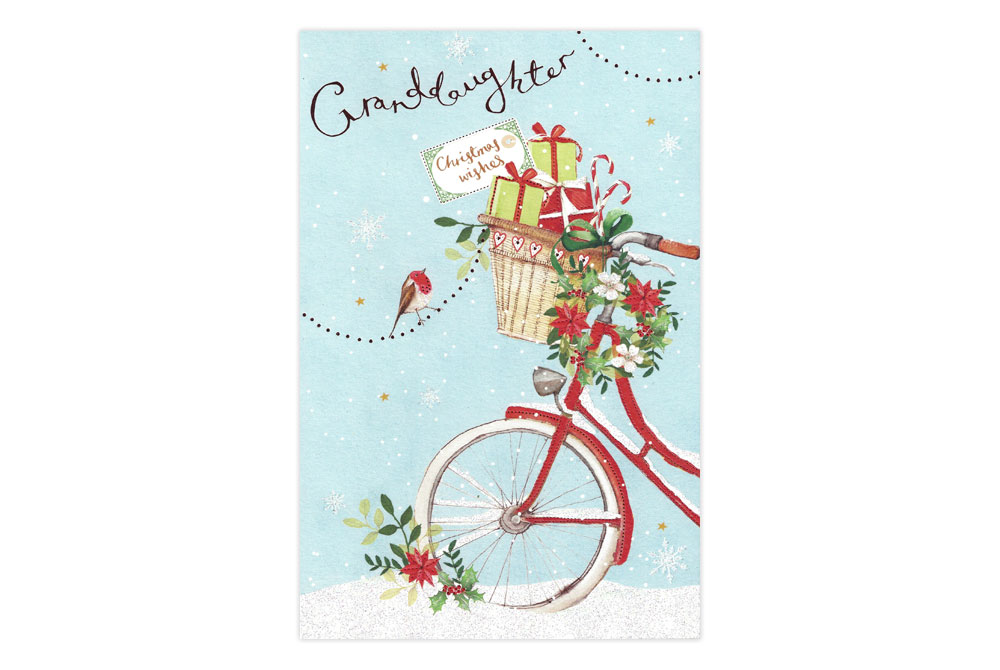 Granddaughter Bicycle Christmas Card