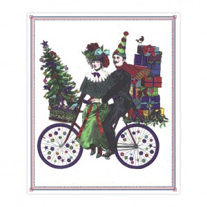 Christmas Cyclists Bicycle Christmas Card