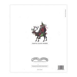 Santa Claus Rides Bicycle Christmas Card